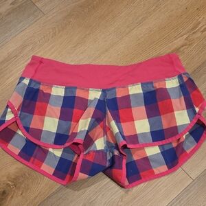Lululemon Athletica Pink Plaid Athletic Shorts